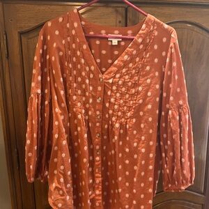 J. Jill Orange Floral Blouse